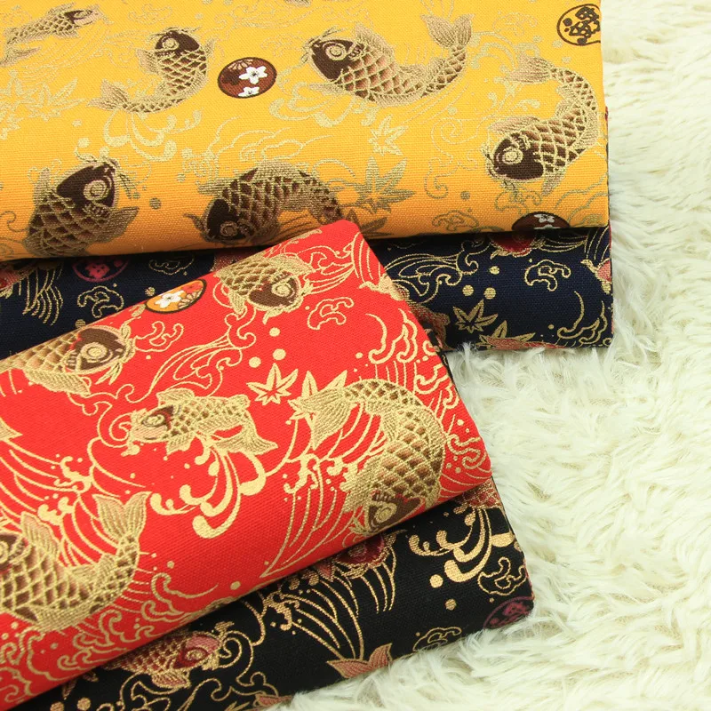 half yard thicken cotton fabric soft breeze gilt fish print handmade red bag mouth gold package cloth 100% cotton T544
half yard thicken cotton fabric soft breeze gilt fish print handmade red bag mouth gold package cloth 100% cotton T544