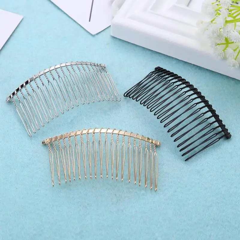 5pcs Fork Comb Fine Tooth Wedding Decoration Bride Hair Accessory Gold L/&6