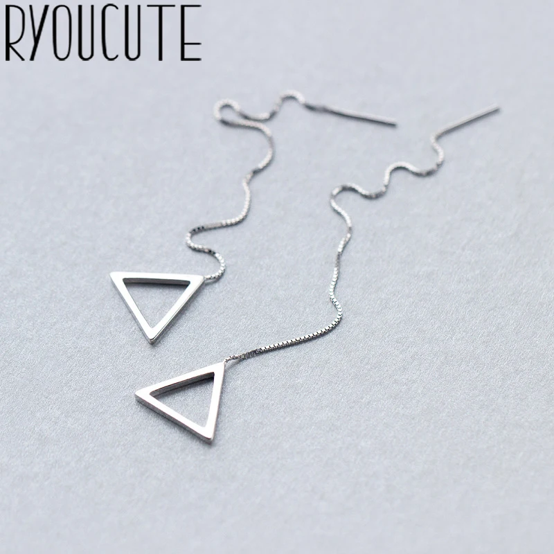 RYOUCUTE 100% Real 925 Sterling Silver Korean Long Triangle Earrings for Women Wedding Jewelry Brincos Pendientes Wholesale
RYOUCUTE 100% Real 925 Sterling Silver Korean Long Triangle Earrings for Women Wedding Jewelry Brincos Pendientes Wholesale