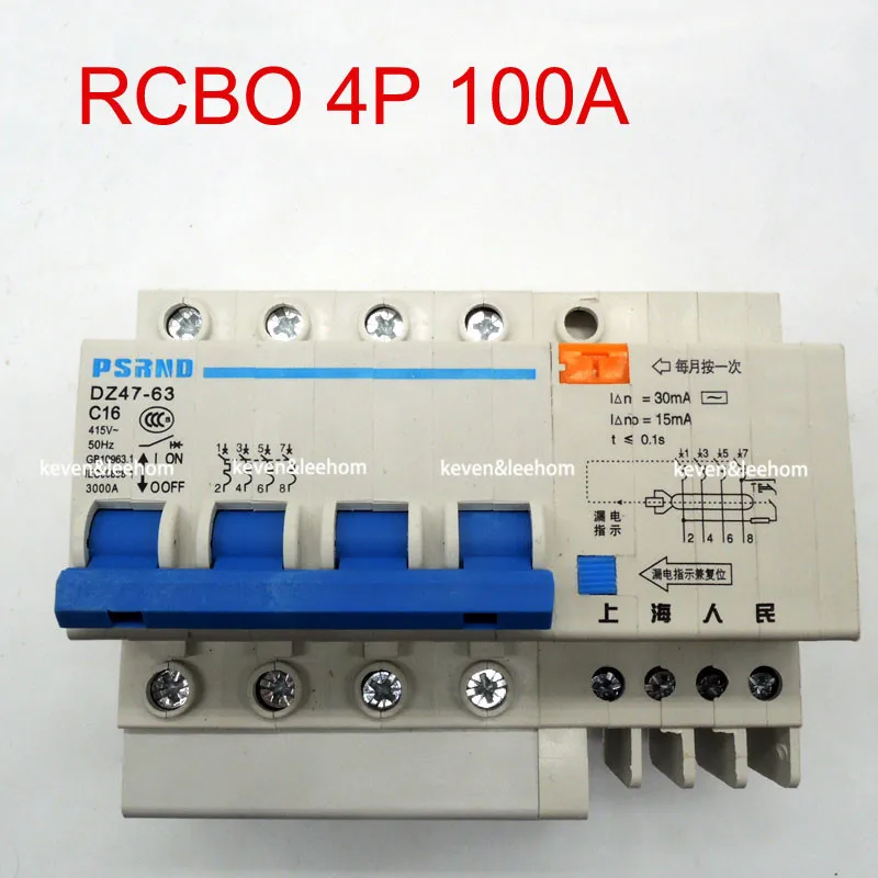 DZ47LE 4P 100A 220 380V Small earth leakage circuit breaker DZ47LE-100A Household leakage protector switch RCBO
DZ47LE 4P 100A 220 380V Small earth leakage circuit breaker DZ47LE-100A Household leakage protector switch RCBO