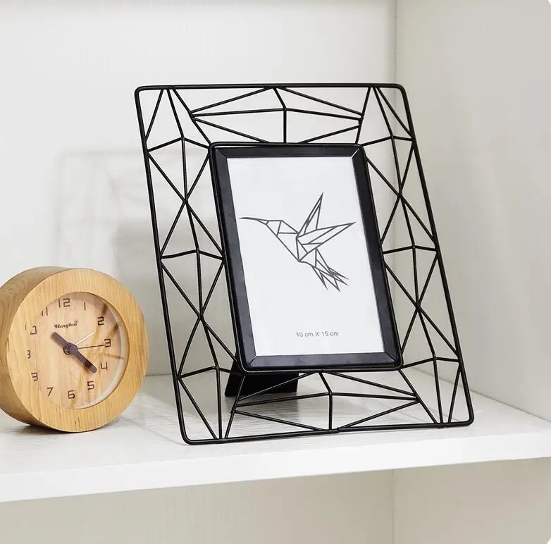 6 inch Iron Art Hollow Photo Frame Creative Modern Geometric Desktop Picture Frame Desk Home Decoration
6 inch Iron Art Hollow Photo Frame Creative Modern Geometric Desktop Picture Frame Desk Home Decoration