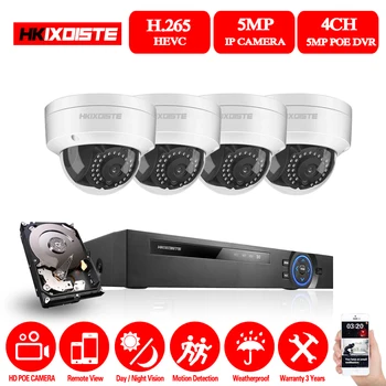 H.265 CCTV System 4CH 5MP POE NVR 5MP IP66 Vandalproof Dome Security Onvif IP Camera Audio Record Sound Video Surveillance kit
H.265 CCTV System 4CH 5MP POE NVR 5MP IP66 Vandalproof Dome Security Onvif IP Camera Audio Record Sound Video Surveillance kit