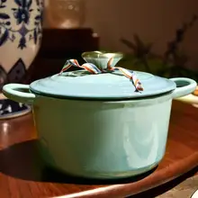 Cooker Cast-Iron-Pot Ovens Soup Stew Spanish Enamel-Pot Thickened