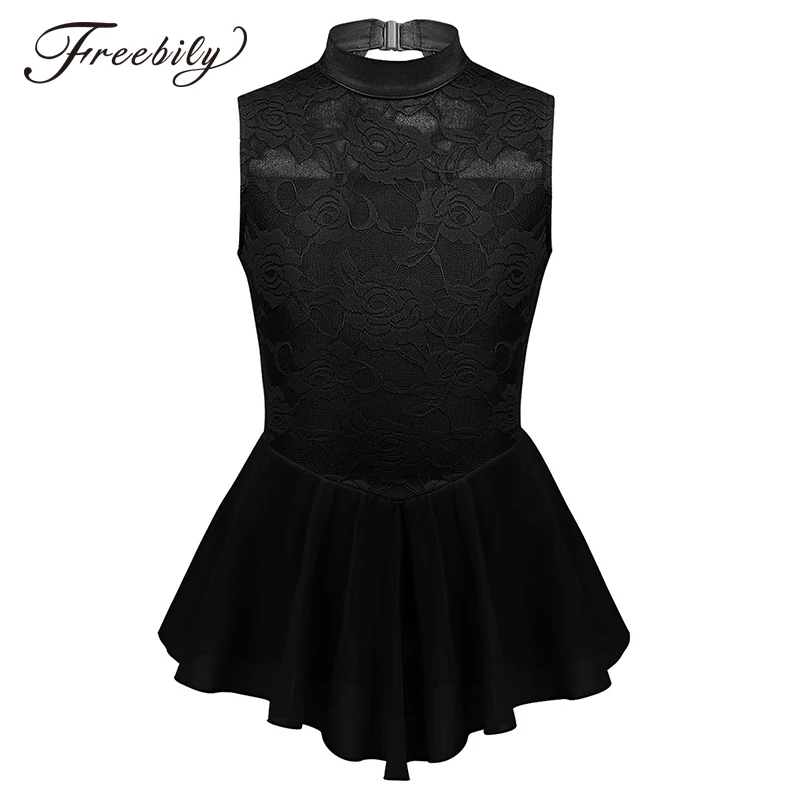 Girls Sleeveless Floral Lace Keyhole Back Skating Modern Ballet Dance Dress Kids Professional ballroom dance competition dresses
Girls Sleeveless Floral Lace Keyhole Back Skating Modern Ballet Dance Dress Kids Professional ballroom dance competition dresses