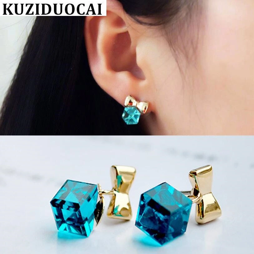 Kuziduocai New Fashion Jewelry Super Dazzling Cube Crystal Clear Bow-knot Cute Sweet Girls Stud Earrings For Women Gift E-151
Kuziduocai New Fashion Jewelry Super Dazzling Cube Crystal Clear Bow-knot Cute Sweet Girls Stud Earrings For Women Gift E-151