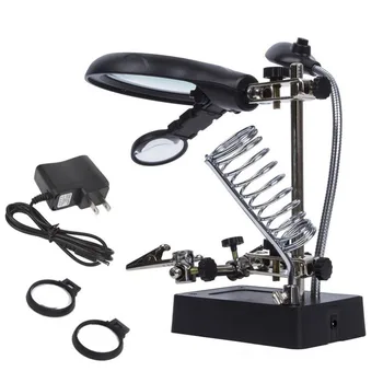 Welding Magnifying Glass LED Light 2.5X-10X lens Auxiliary Clip Loupe desktop Magnifier Adapter third hand soldering Repair tool
Welding Magnifying Glass LED Light 2.5X-10X lens Auxiliary Clip Loupe desktop Magnifier Adapter third hand soldering Repair tool