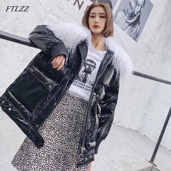 FTLZZ Women Down Jacket Winter White Duck Down Coats Sliver Parka Real Wool Collar Jackets Female Glossy Waterproof Jacket
FTLZZ Women Down Jacket Winter White Duck Down Coats Sliver Parka Real Wool Collar Jackets Female Glossy Waterproof Jacket