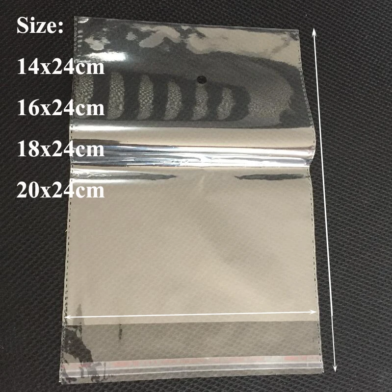 400 шт./лот 14x24 16x24 18x24 20x24 см прозрачные пластиковые OPP пакеты с отверстиями