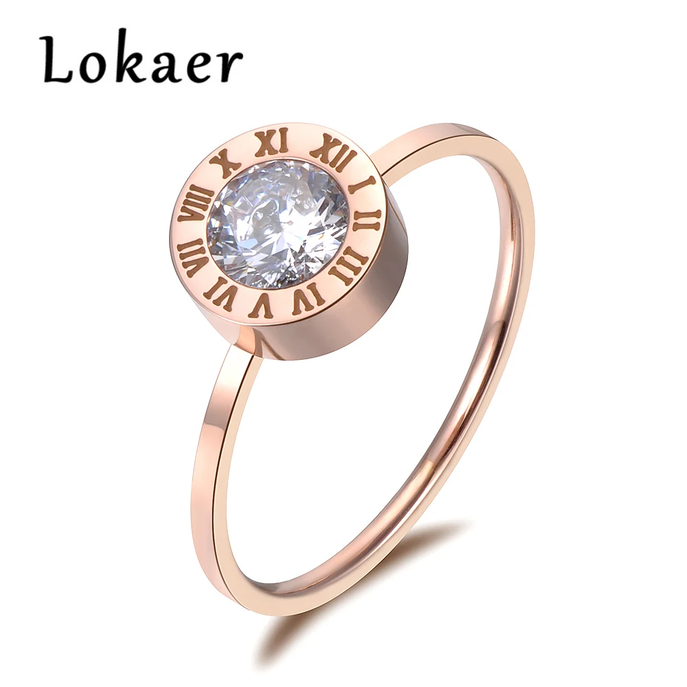 Lokaer Stainless Steel Jewelry Round AAA Zircon Roman Numerals Basic Models Anillos Mujer Rose Gold Color Rings R18139
Lokaer Stainless Steel Jewelry Round AAA Zircon Roman Numerals Basic Models Anillos Mujer Rose Gold Color Rings R18139