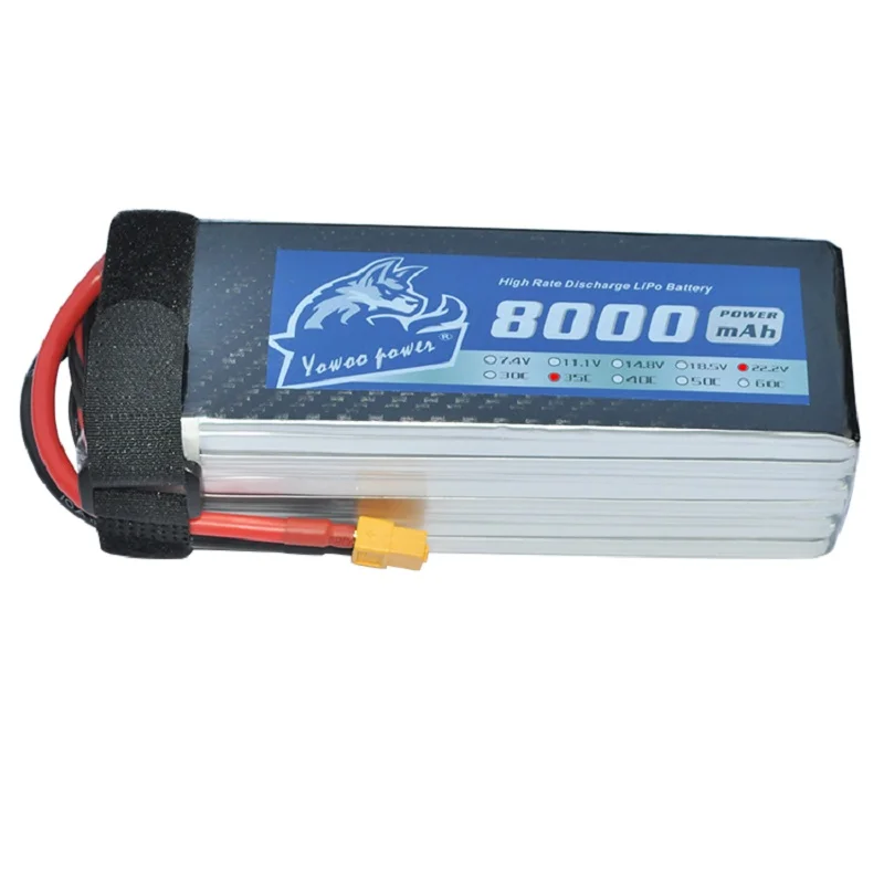 YOWOO Lipo 6s Battery 8000mah 22.2v 35c MAX 70c buzzer RC Bateria For Drone AKKU Car Boat Airplane Helicopter Quadcopter UAV
YOWOO Lipo 6s Battery 8000mah 22.2v 35c MAX 70c buzzer RC Bateria For Drone AKKU Car Boat Airplane Helicopter Quadcopter UAV