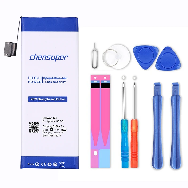 chensuper 100% New 3300mAh Battery for iphone 5S for iphone5S for iphone 5c for iphone5C free tools+Sticker
chensuper 100% New 3300mAh Battery for iphone 5S for iphone5S for iphone 5c for iphone5C free tools+Sticker