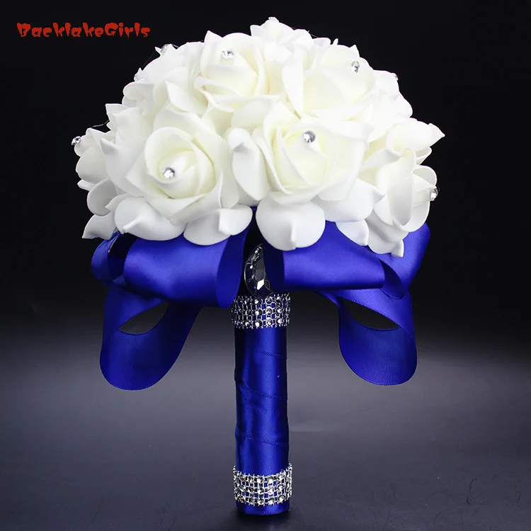 2018 Elegant Royal Blue Purple Red Fuchsia Rose Artificial Bridal Flowers Bride Bouquet Wedding Bouquet Crystal Silk Ribbon
2018 Elegant Royal Blue Purple Red Fuchsia Rose Artificial Bridal Flowers Bride Bouquet Wedding Bouquet Crystal Silk Ribbon
