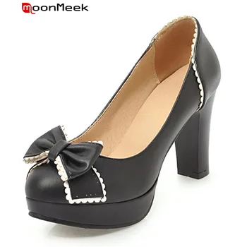 MoonMeek new fashion platform shoes extreme high heel with butterfly knot slip on simple round toe pumps women shoes
MoonMeek new fashion platform shoes extreme high heel with butterfly knot slip on simple round toe pumps women shoes