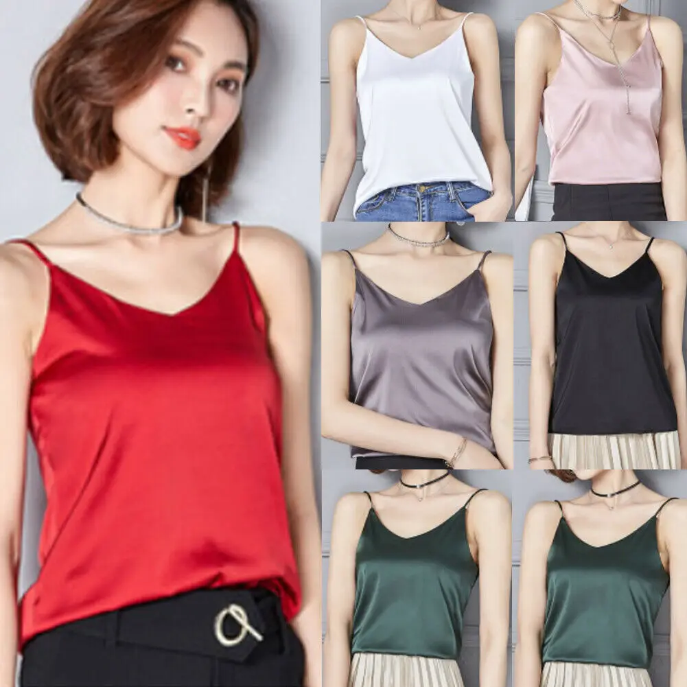 New Women Ladies Fashion Casual Summer Tank Top Solid Satin Silk V Neck Camisole Vest Tank Top
New Women Ladies Fashion Casual Summer Tank Top Solid Satin Silk V Neck Camisole Vest Tank Top
