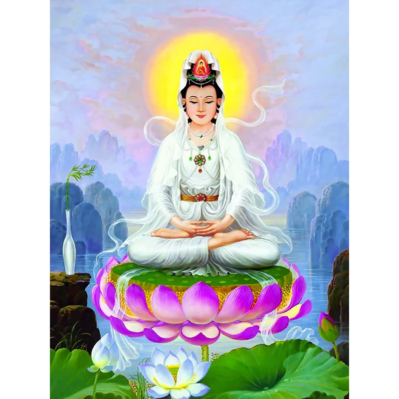 DIY 5D Full Diamond Painting Cross Stitch Lotus Guanyin Diamond Embroidery Needlework Patterns Rhinestone kits
DIY 5D Full Diamond Painting Cross Stitch Lotus Guanyin Diamond Embroidery Needlework Patterns Rhinestone kits
