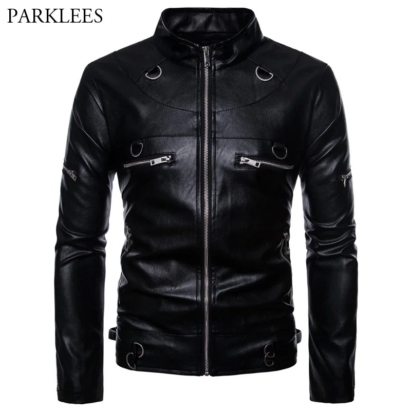 Metal Ring Leather Jacket Men 2018 Fashion Zipper Motor Biker Pu Leather Mens Jackets and Coats Casual Slim Fit Veste Homme 2XL
Metal Ring Leather Jacket Men 2018 Fashion Zipper Motor Biker Pu Leather Mens Jackets and Coats Casual Slim Fit Veste Homme 2XL
