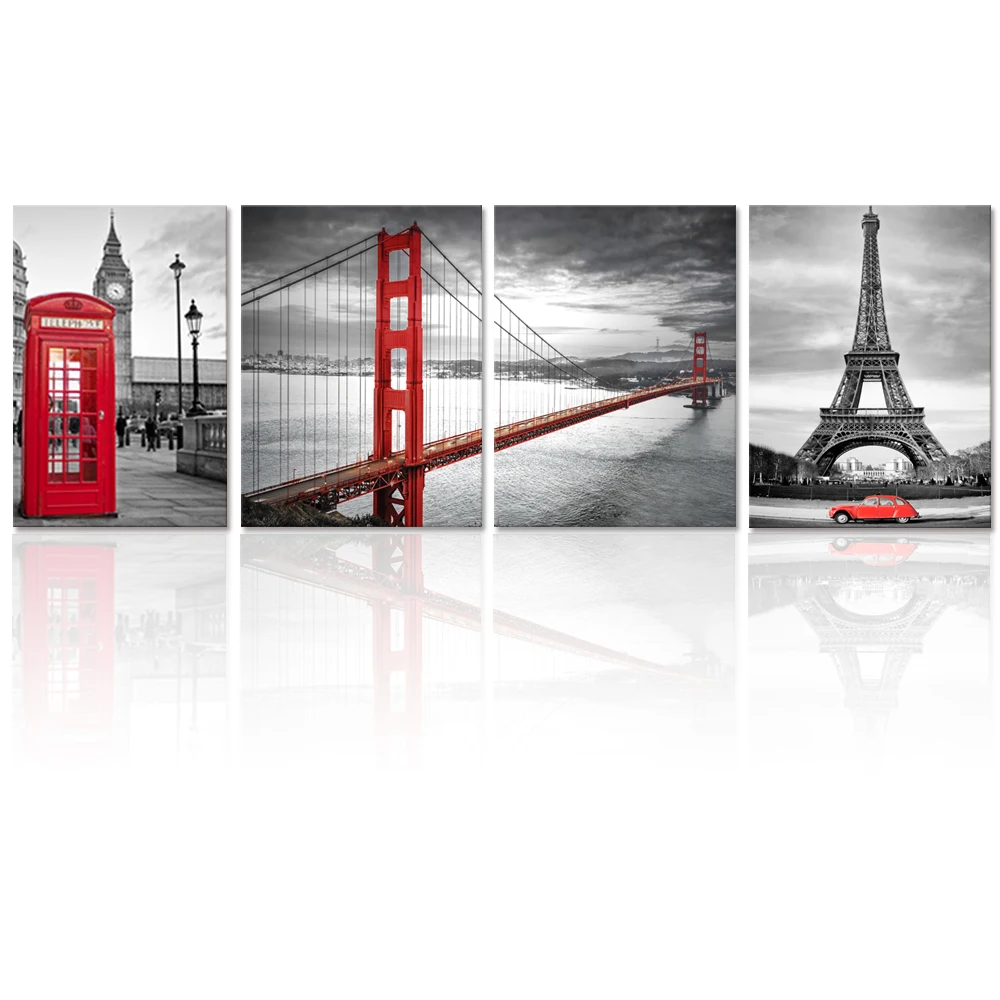 4 Pieces City Landscape Wall Art Poster Golden Gate Bridge Print Canvas Art Modern Style Picture Living Room Home Decor
4 Pieces City Landscape Wall Art Poster Golden Gate Bridge Print Canvas Art Modern Style Picture Living Room Home Decor