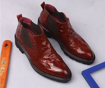 Autumn Winter Pointed Toes New Style Thick Bottom Genuine Leather Ankle Boot Men Crocodile Pattern Increase Business Martin Boot
Autumn Winter Pointed Toes New Style Thick Bottom Genuine Leather Ankle Boot Men Crocodile Pattern Increase Business Martin Boot