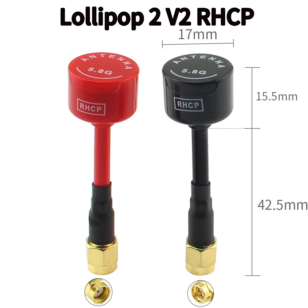 5.8G FPV MINI Antenna Lollipop 2 V2 RHCP SMA RP-SMA 2.5dBi 500MHZ Mini Antenna For FPV Racing Drone Red Black
5.8G FPV MINI Antenna Lollipop 2 V2 RHCP SMA RP-SMA 2.5dBi 500MHZ Mini Antenna For FPV Racing Drone Red Black