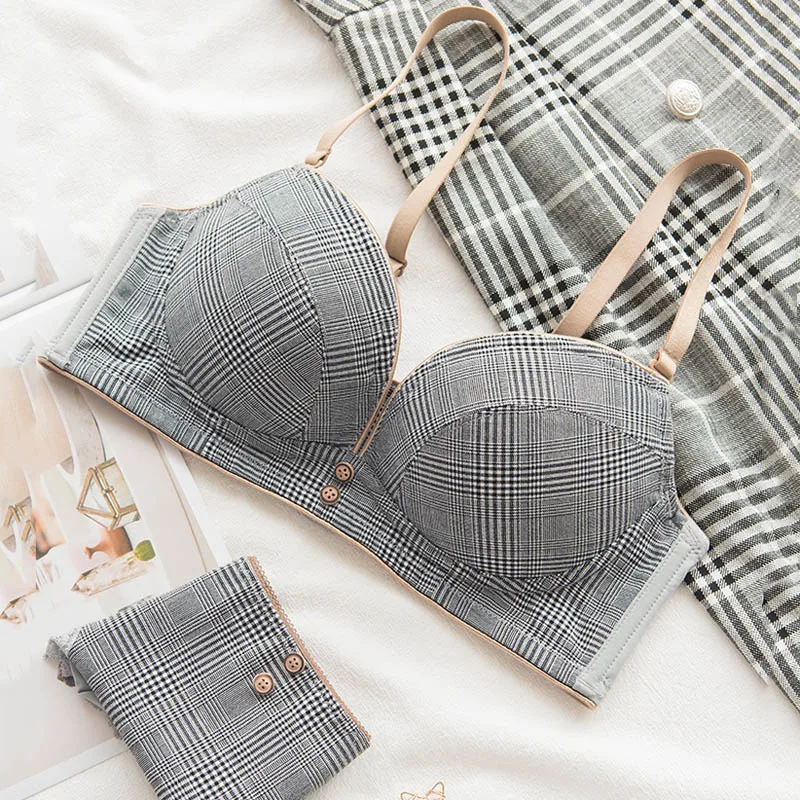 Wasteheart Women Fashion Gray Sexy Lingerie Wireless Underwire Panties Button Padded Bras Push Up Bra Sets Underwear Cup A B
Wasteheart Women Fashion Gray Sexy Lingerie Wireless Underwire Panties Button Padded Bras Push Up Bra Sets Underwear Cup A B