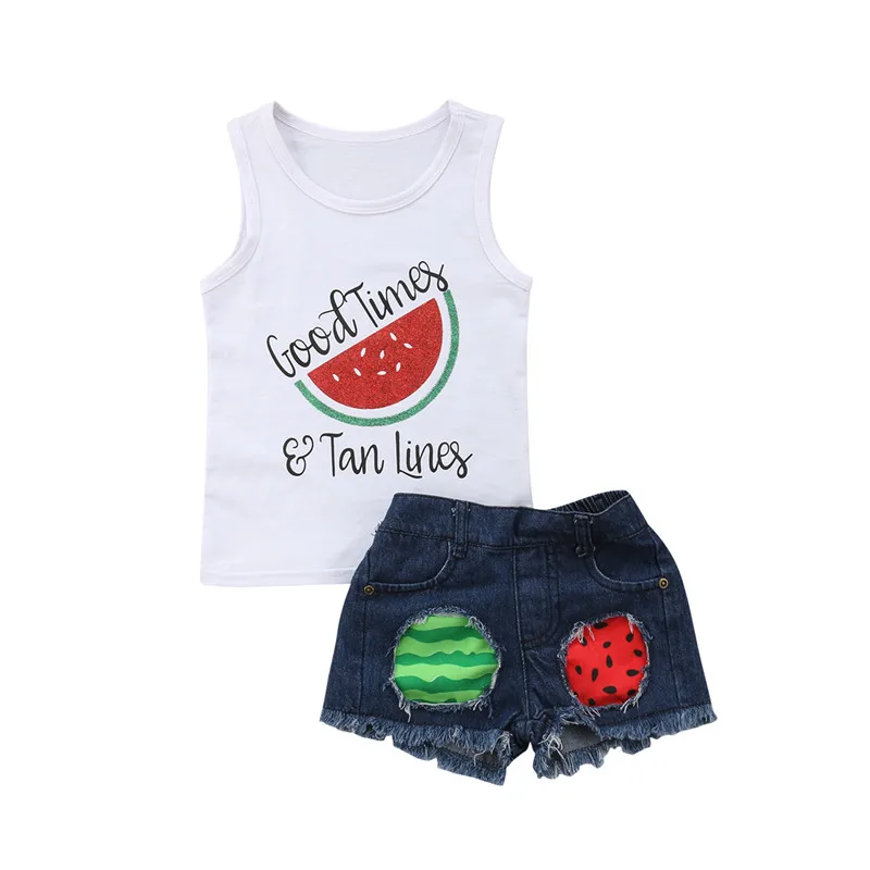 CANIS Summer Newborn Kids Baby Girl Vest Tops Shorts Pants Ripped Jeans Cute Fruit Bebe Girls Clothing Outfits Clothes Set 1-5 Y
CANIS Summer Newborn Kids Baby Girl Vest Tops Shorts Pants Ripped Jeans Cute Fruit Bebe Girls Clothing Outfits Clothes Set 1-5 Y