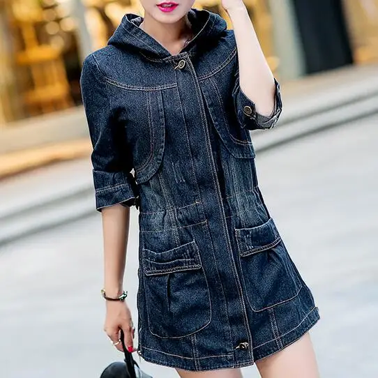 New Fashion Women Coat Long Sleeve Plus Size Hooded Denim Long Trench Coats Loose Hooded Women Winter Coat 3XL
New Fashion Women Coat Long Sleeve Plus Size Hooded Denim Long Trench Coats Loose Hooded Women Winter Coat 3XL