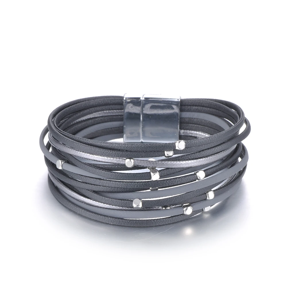 Lokaer Hot Sale Wholesale Fashion Leather Bracelet Multilayer Bracelets Rhinestone Magnet Buckle For Women Gift WRBR014
Lokaer Hot Sale Wholesale Fashion Leather Bracelet Multilayer Bracelets Rhinestone Magnet Buckle For Women Gift WRBR014