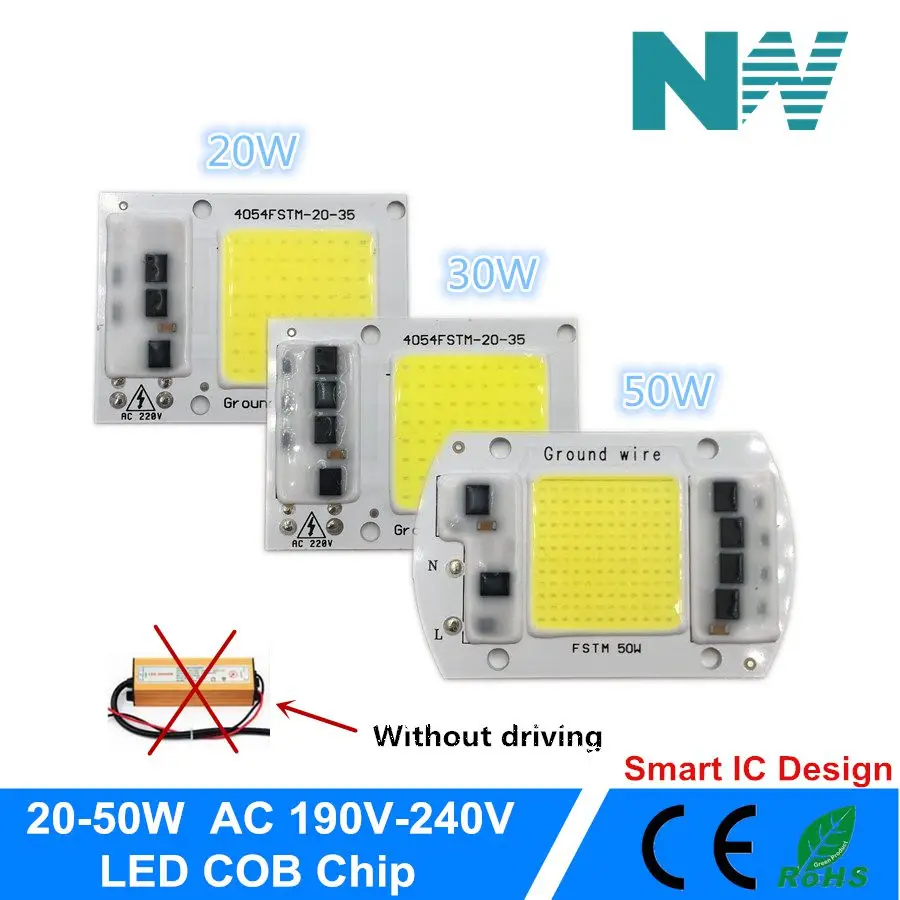 AC220V Integrated COB LED Lamp Chip 50W 30W 20W Smart IC Driver High Lumens For DIY Floodlight Spotlight
AC220V Integrated COB LED Lamp Chip 50W 30W 20W Smart IC Driver High Lumens For DIY Floodlight Spotlight