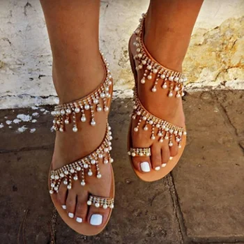 2020 Vintage Boho Sandals Women Leather Beading Flat Sandals Women Bohimia Beach Sandals Shoes Plus Size Summer Fashion Woman
2020 Vintage Boho Sandals Women Leather Beading Flat Sandals Women Bohimia Beach Sandals Shoes Plus Size Summer Fashion Woman