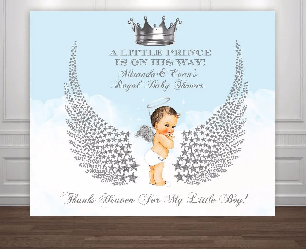 custom silver And Royal Blue Prince Crown Baptism angel wings backdrop High quality Computer print party background
custom silver And Royal Blue Prince Crown Baptism angel wings backdrop High quality Computer print party background