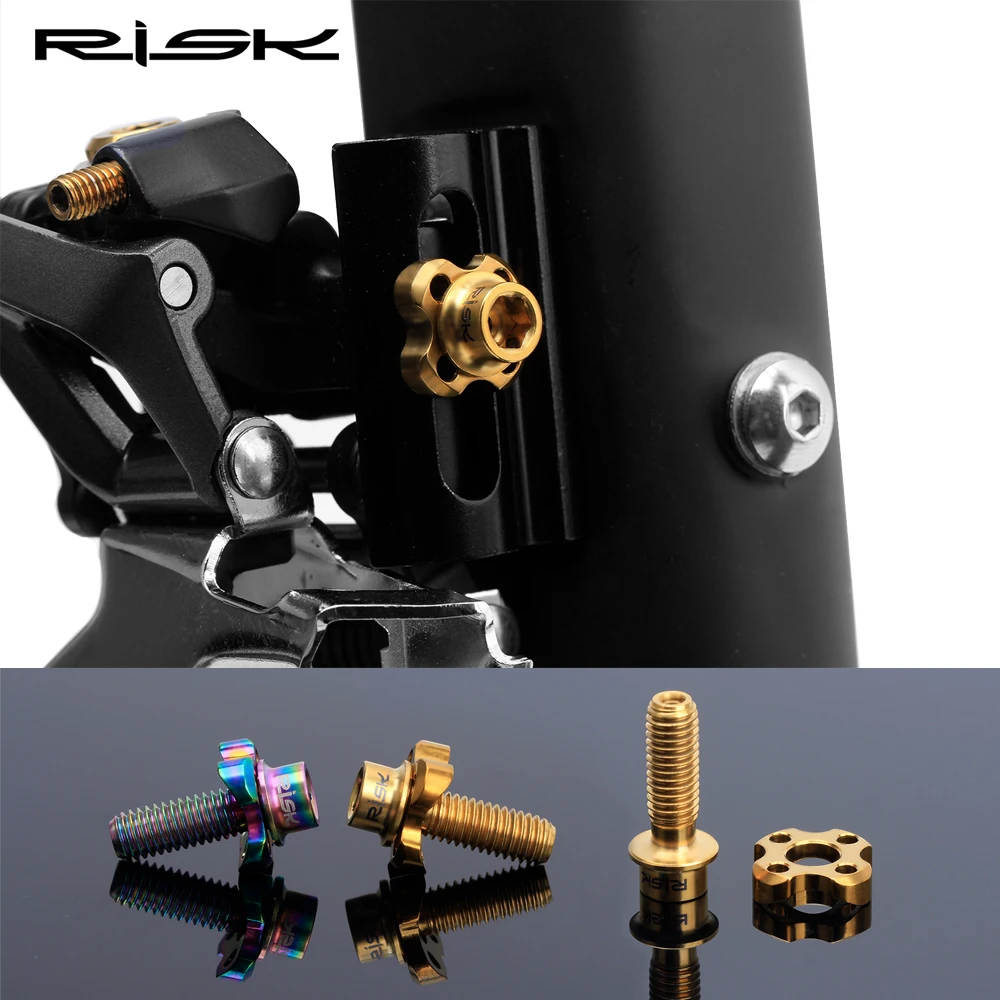 RISK Bicycle Front Derailleur Bolt Washer Kit Road Foldable Bike Titanium Alloy Arc Super Light Hollow Out Gasket Cycling Parts
RISK Bicycle Front Derailleur Bolt Washer Kit Road Foldable Bike Titanium Alloy Arc Super Light Hollow Out Gasket Cycling Parts