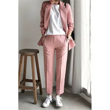 Customized spring and autumn new hot women's suit two-piece suit (jacket + pants) pink women's fashion business formal suit
Customized spring and autumn new hot women's suit two-piece suit (jacket + pants) pink women's fashion business formal suit