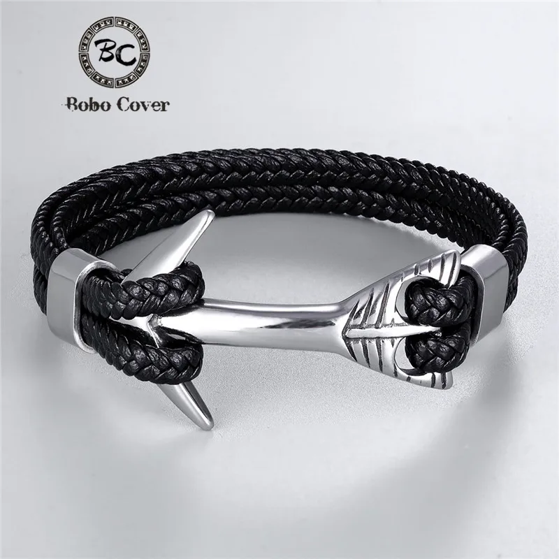 Fashion Leather Anchor Bracelet for Men Black Braid Multilayer Rope Chain Stainless Steel Animal accessories Male Jewelry Gifts
Fashion Leather Anchor Bracelet for Men Black Braid Multilayer Rope Chain Stainless Steel Animal accessories Male Jewelry Gifts