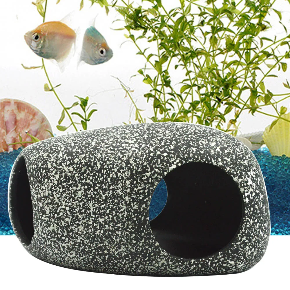 Image Large Aquarium Fish Tank Ornament Cichlids Hiding Rocks Stone Cave Fish Tank Landscape Decoration