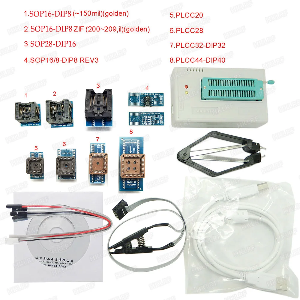 XGECU 100% Original NEWEST Minipro TL866II Plus USB Programmer +10 items 8 Adapters IC Adapters+SOP8 Test Clip Free Shipping
XGECU 100% Original NEWEST Minipro TL866II Plus USB Programmer +10 items 8 Adapters IC Adapters+SOP8 Test Clip Free Shipping