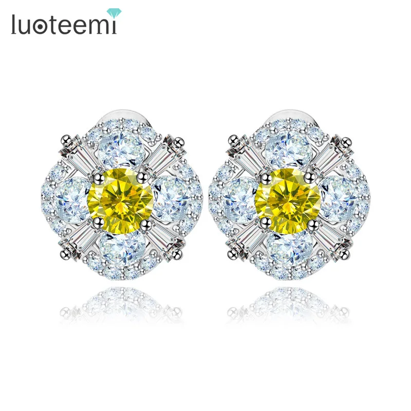 LUOTEEMI Fashion Wholesale Luxury White Gold-Color Yellow Cubic Zircon Women Flower Daily Wear Shining Fancy Stud Earrings
LUOTEEMI Fashion Wholesale Luxury White Gold-Color Yellow Cubic Zircon Women Flower Daily Wear Shining Fancy Stud Earrings