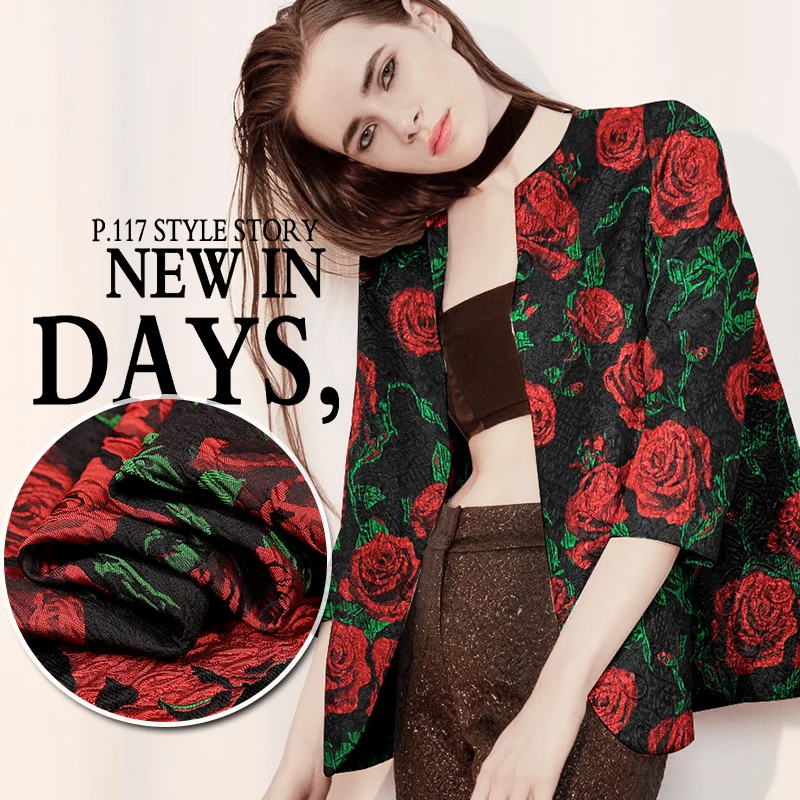 The red rose print fabric for dress 2016 French three-dimensional jacquard tapestry satin crisp spring fashion bright cloth
The red rose print fabric for dress 2016 French three-dimensional jacquard tapestry satin crisp spring fashion bright cloth