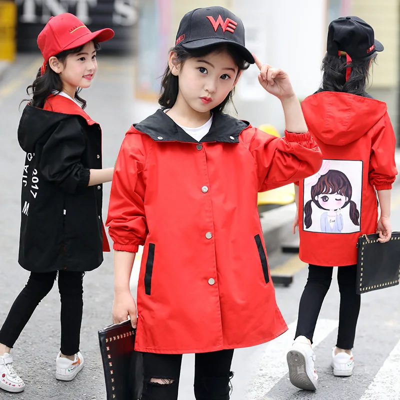 2019 Children's Trench On Both Sides Spring Windbreaker For Girls Teenagers Print Hooded Trench Coat For Children Kids Clothes 8
2019 Children's Trench On Both Sides Spring Windbreaker For Girls Teenagers Print Hooded Trench Coat For Children Kids Clothes 8