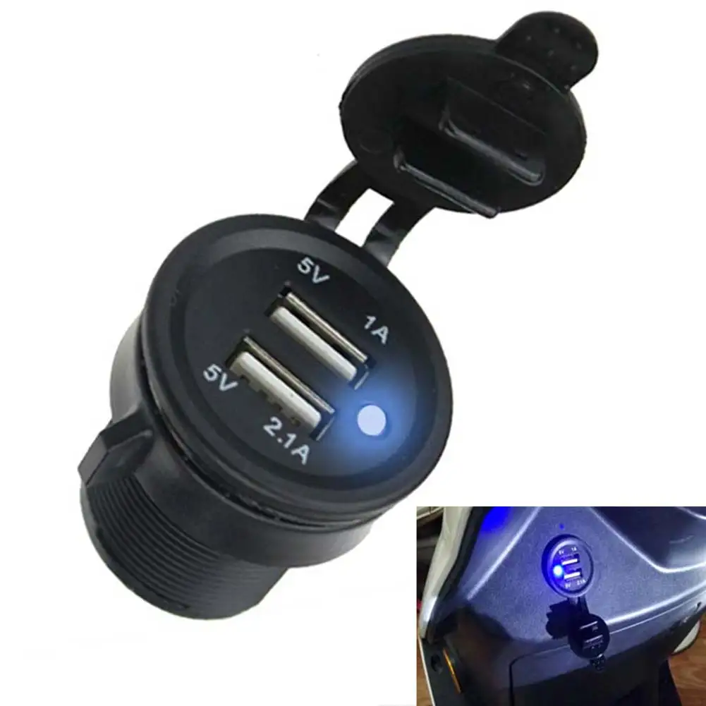 Car Dual USB Charger Motorcycle Cell-Phone Charging Port 2A Power Adapter with Cable For iPhone 7 iPad Samsung CSL2017
Car Dual USB Charger Motorcycle Cell-Phone Charging Port 2A Power Adapter with Cable For iPhone 7 iPad Samsung CSL2017