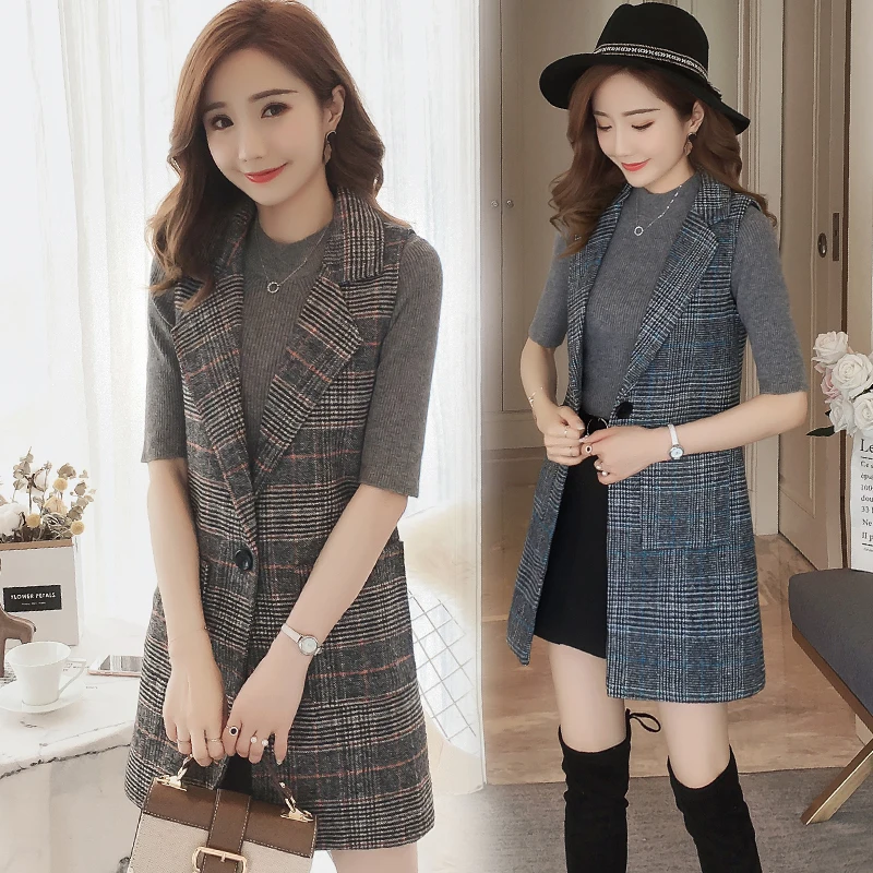 Plaid suit vest female spring and autumn large size 2018 New Retro sleeveless fashion vest female long section parka
Plaid suit vest female spring and autumn large size 2018 New Retro sleeveless fashion vest female long section parka