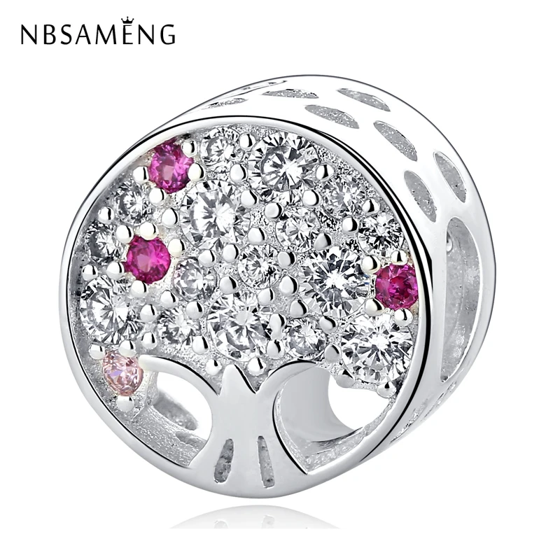 100% 925 Sterling Silver Bead Hollow Pink & Clear Family Tree Of Life CZ Charm Fit Original Pandora Bracelets DIY Charms Jewelry
100% 925 Sterling Silver Bead Hollow Pink & Clear Family Tree Of Life CZ Charm Fit Original Pandora Bracelets DIY Charms Jewelry