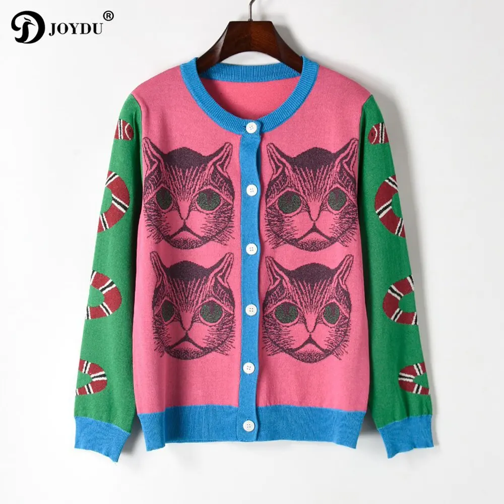 JOYDU Runway Design Knit Cardigan Sweater 2018 New Spring Knitting Snake Cat Pattern Novelty Jumper Lady Top pull sueter mujer
JOYDU Runway Design Knit Cardigan Sweater 2018 New Spring Knitting Snake Cat Pattern Novelty Jumper Lady Top pull sueter mujer