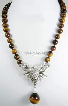 Wholesale free shipping >>Tigereye Opal Silver Flower Crystal Pendant Necklace
Wholesale free shipping >>Tigereye Opal Silver Flower Crystal Pendant Necklace