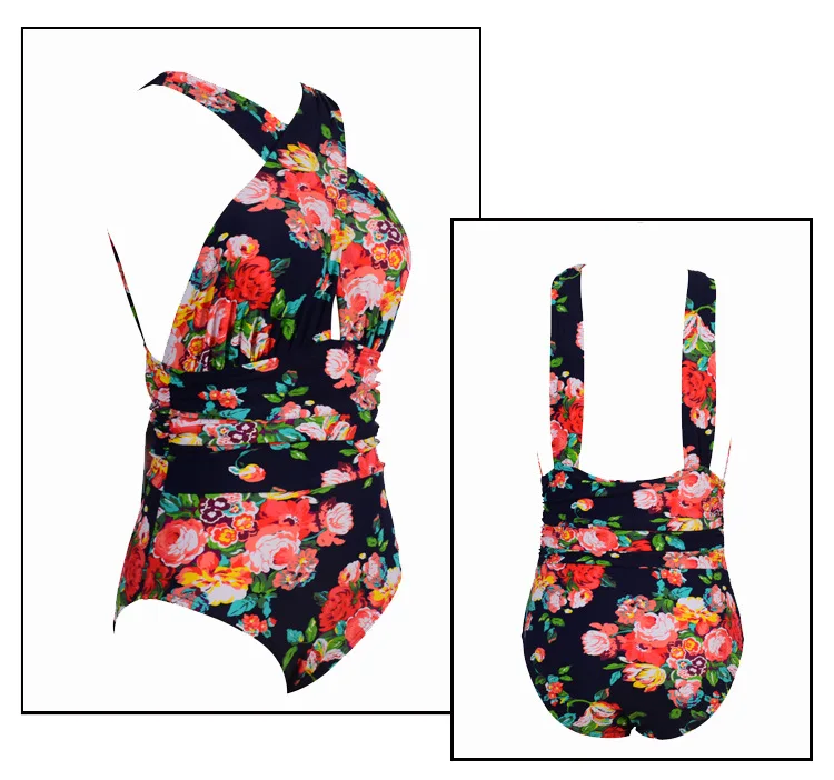 Female Swimsuit 2018 Swimwear One Piece Print Badpak Plus Size Swimwear Beach Wear Push Up Slim One Piece Swimsuit For Women XXL 6