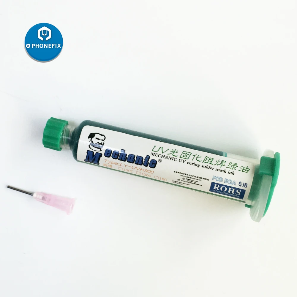 Mechanic 10ml Green UV Solder Paste Flux BGA Soldering Mask PCB Paint Prevent corrosive arcing PCB UV Photosensitive Inks
Mechanic 10ml Green UV Solder Paste Flux BGA Soldering Mask PCB Paint Prevent corrosive arcing PCB UV Photosensitive Inks