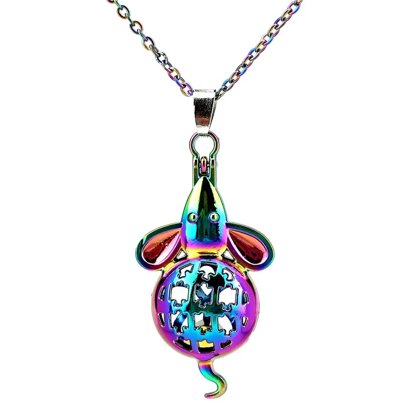 C115 Rainbow Color Magnet Big Mouse Cage Pendant Locket Aroma Essential Oil Diffuser Locket 20" Necklace
C115 Rainbow Color Magnet Big Mouse Cage Pendant Locket Aroma Essential Oil Diffuser Locket 20" Necklace