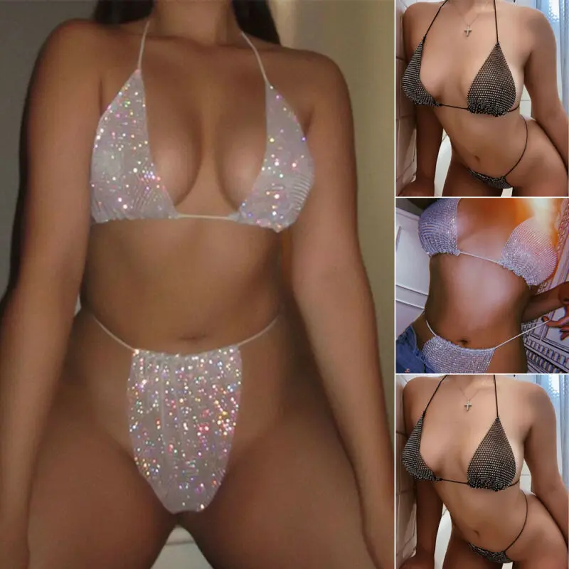 Sexy Women Sequin Bikinis Set Rhinestone Crystal Diamond Push-up Bikini Beachwear Swimsuit 2019 Mujer Female Bathing Suit
Sexy Women Sequin Bikinis Set Rhinestone Crystal Diamond Push-up Bikini Beachwear Swimsuit 2019 Mujer Female Bathing Suit