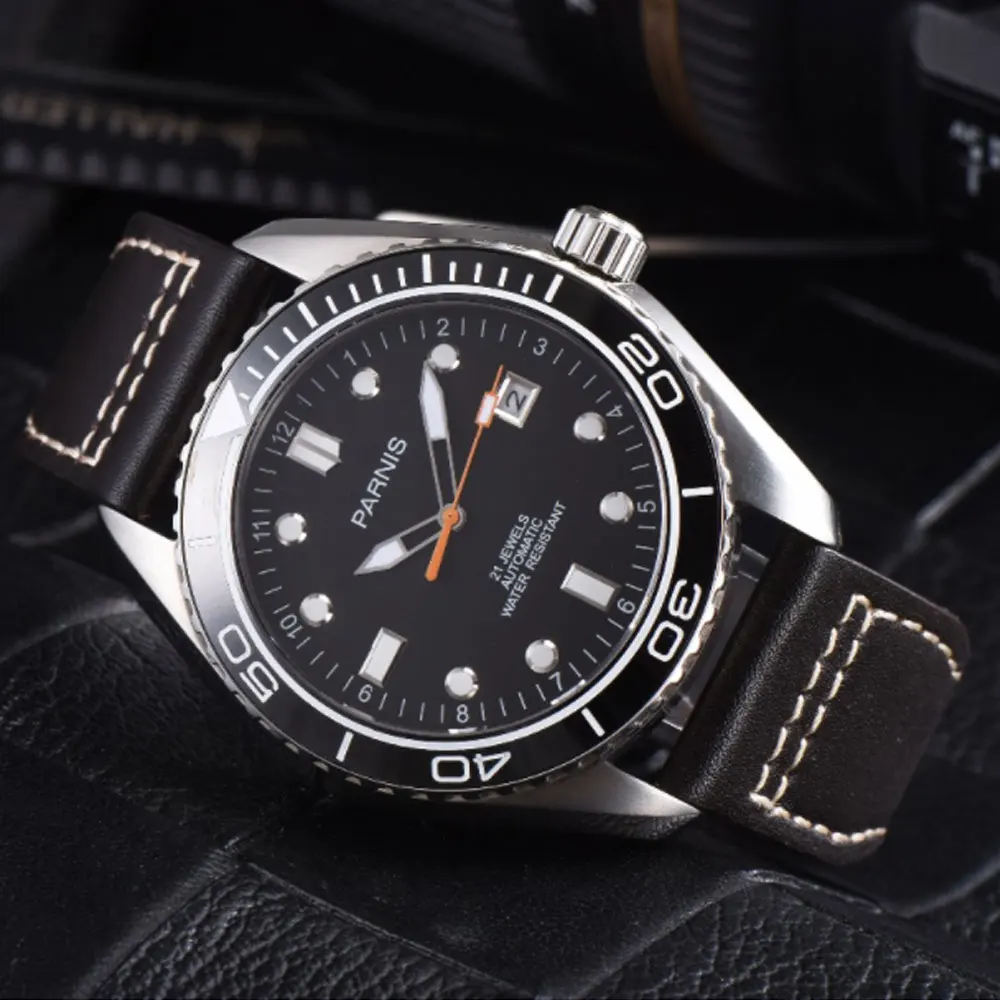 45mm Parnis Black Dial Super Luminous Sapphire Glass Date Luxury Brand Miyota Automatic Movement men's Watch
45mm Parnis Black Dial Super Luminous Sapphire Glass Date Luxury Brand Miyota Automatic Movement men's Watch