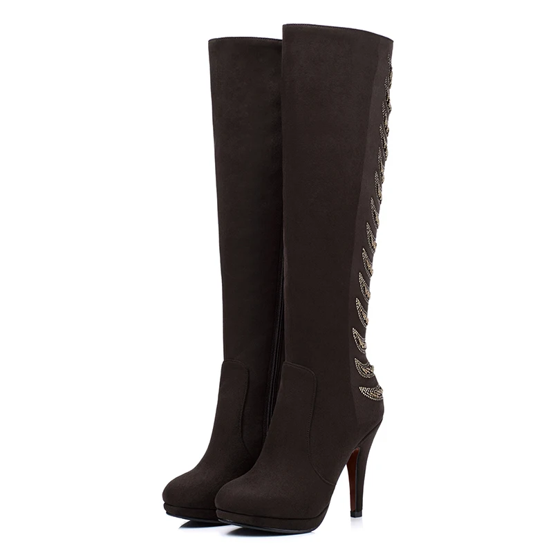 Chelsea boots fashion metal decration high thin heels women shoes High quality Nubuck Leather long boots Knee-High Winter boots Chelsea boots fashion metal decration high thin heels women shoes High quality Nubuck Leather long boots Knee-High Winter boots<br><br>Aliexpress