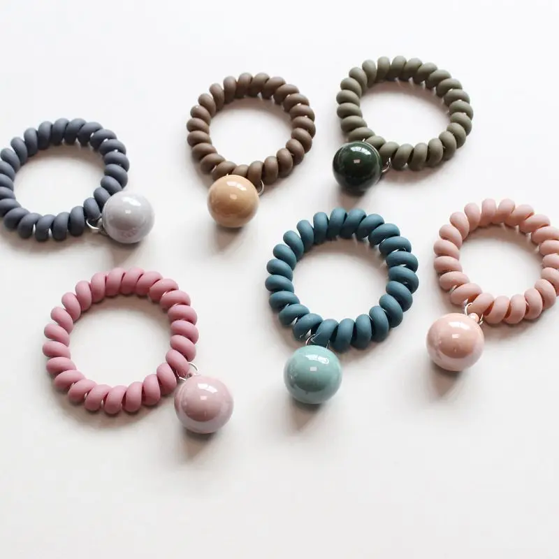 1Pc Spring and Summer New Sweet Frosted Rubber Color Telephone Line Hair Ring Cute Ball Ball Pendant Hair Rope 6 Colors
1Pc Spring and Summer New Sweet Frosted Rubber Color Telephone Line Hair Ring Cute Ball Ball Pendant Hair Rope 6 Colors